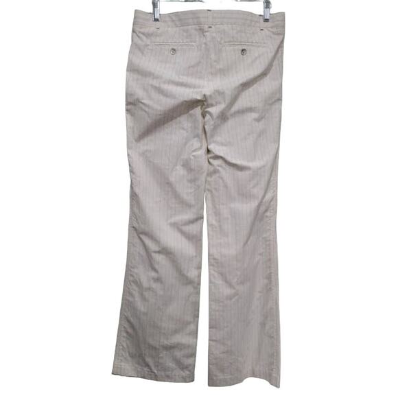 Tibi Women's Wide Leg Pinstriped Trouser Pants, Cream/Gray, Sz 6 - Picture 3 of 7